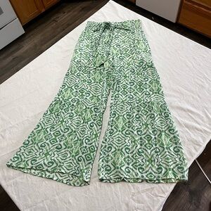 Green Patterned Women's Pants